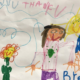 Children drawing of human and flower