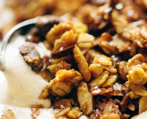 close-up of pumpkin muesli