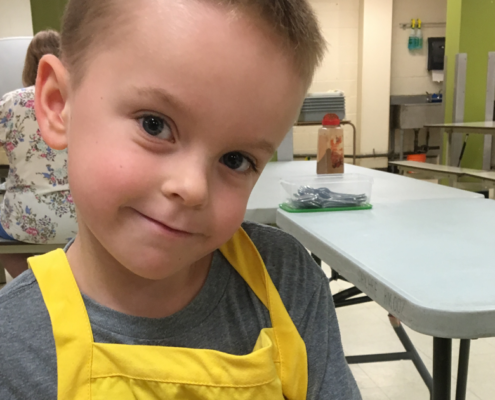 Child smiling into camera