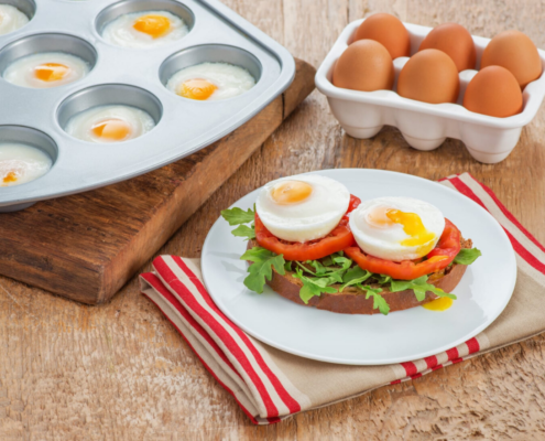 Muffin pan poached eggs