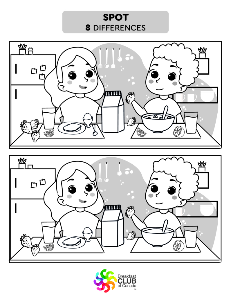 Game Spot 8 Differences Breakfast Club Of Canada