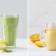 Smoothie vert et smoothie orange