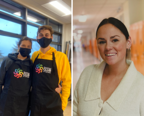 lindsey, Justin and Geneviève in breakfast programs