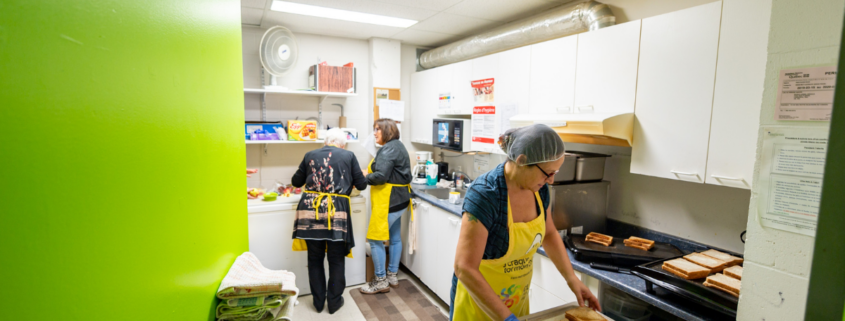 volunteers in kitchen