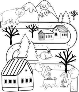 Drawing animals in the winter
